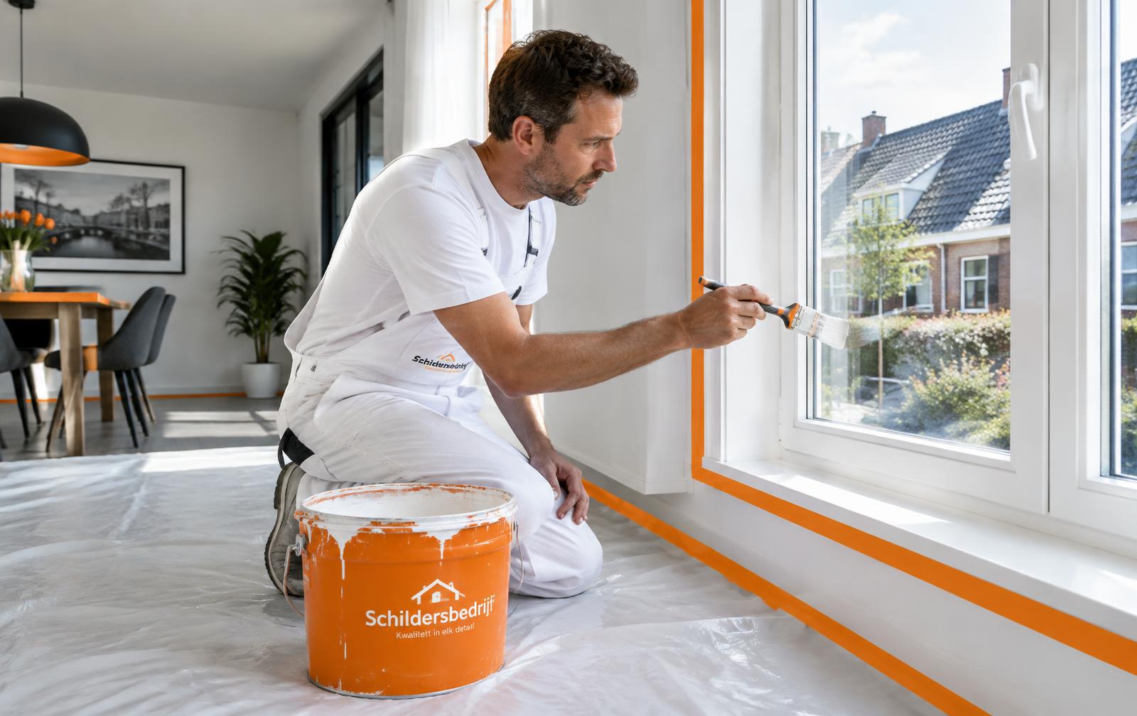 Schilder van Vogels Schilderwerken aan het werk
